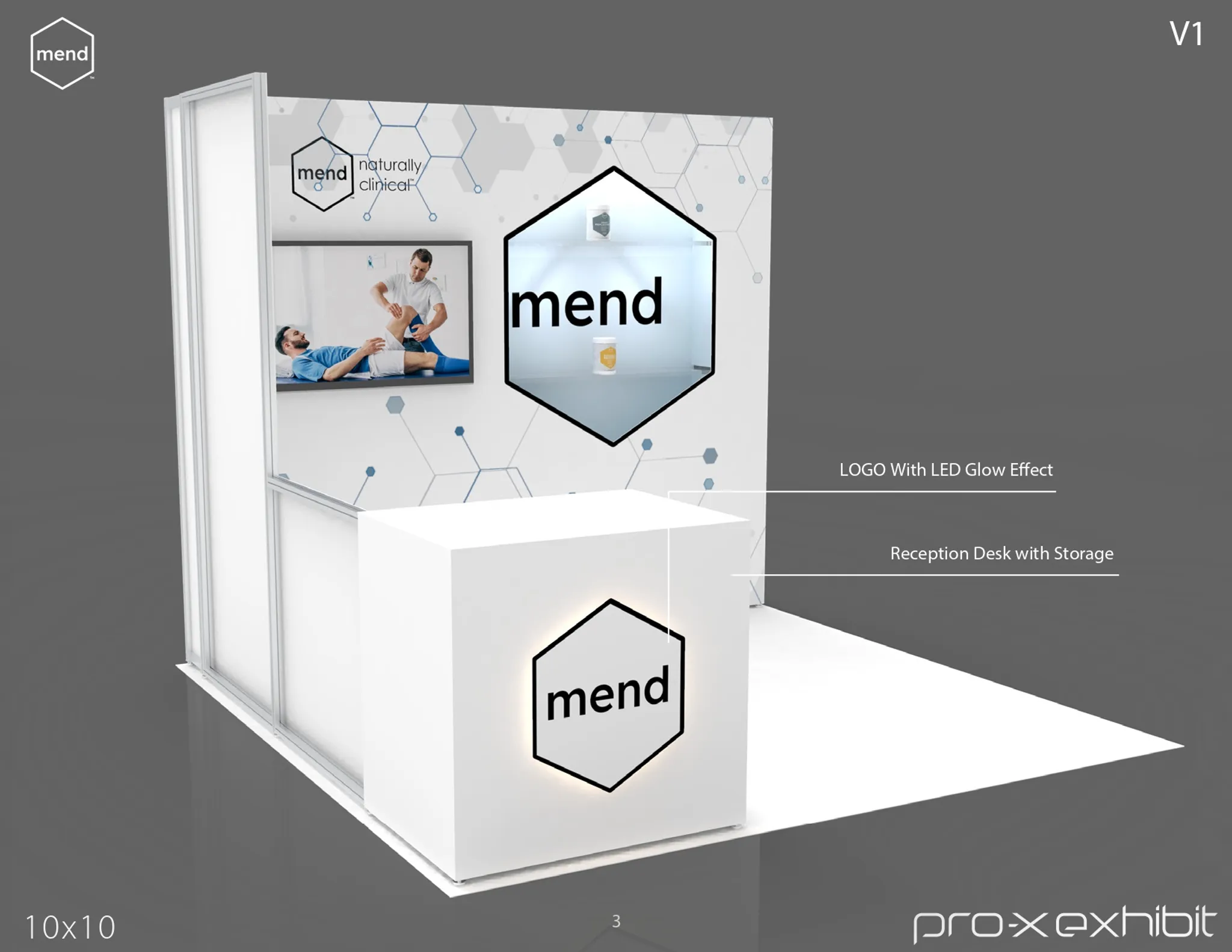 10x10 Perimeter booth design by Pro-X Exhibits